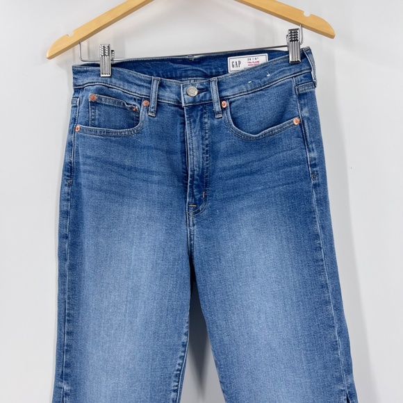 gap high rise patched 90's flare jeans size 6T - Picture 4 of 10